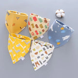 5Pcs/Set Baby Bibs Triangle Double Cotton Bandana Bibs