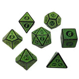 7 Pcs Kit Polyhedral 6 Sides Carved Vintage