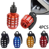 4pcs Car Tire Valve Cap Grenade Aluminum Alloy