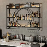 Luxury Metal Bar Cabinet Wine Spice Rack Open