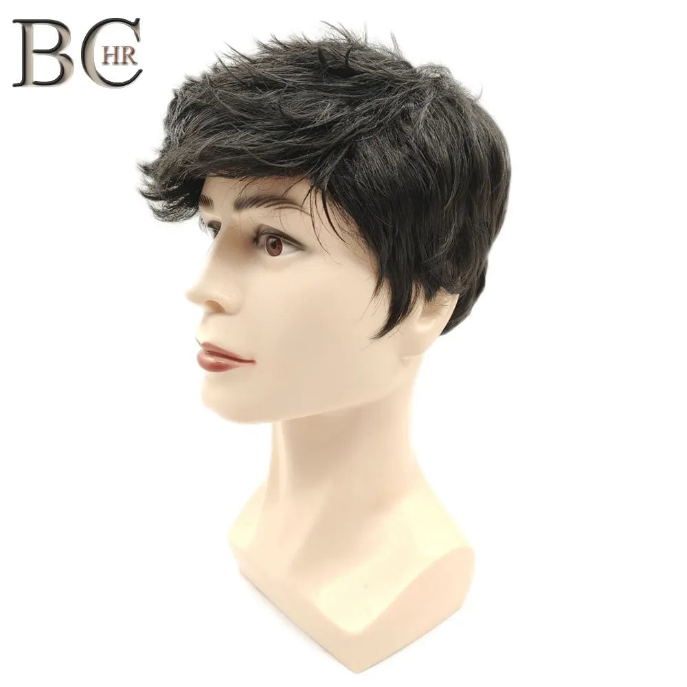 BCHR Short Men Blonde Wigs Synthetic Natural Straight