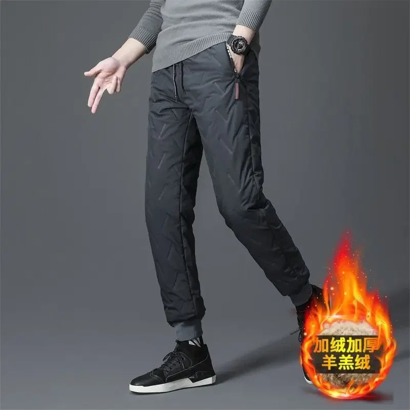 2023 Winter Lambswool Warm Pants Thicken Men Loose