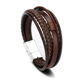 Trendy Leather Bracelets For Men Multilayer Braided Rope