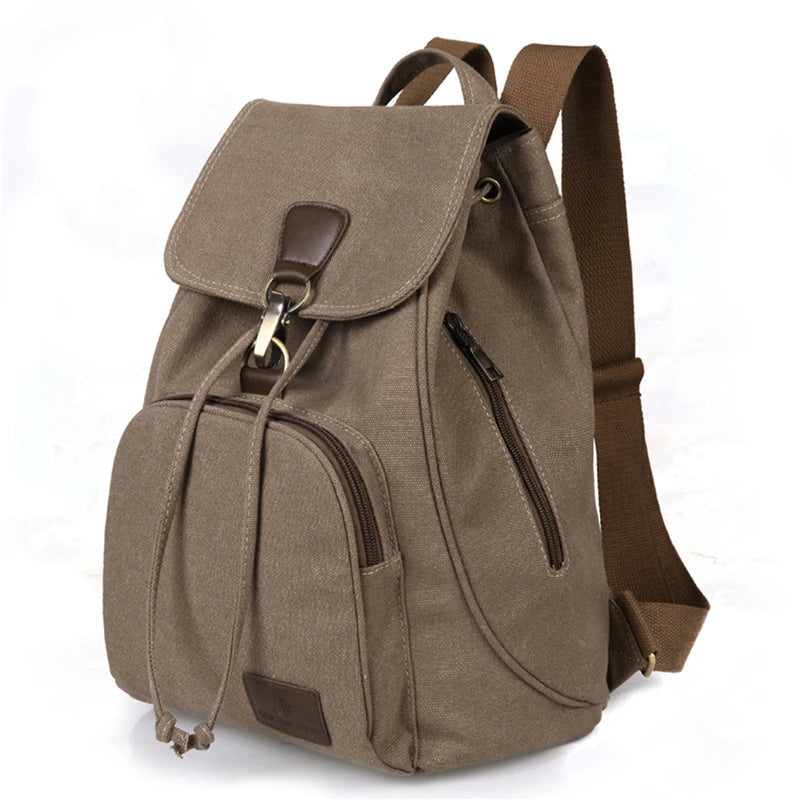 Retro Men's Travel Backpack Canvas Solid Outdoor Camping