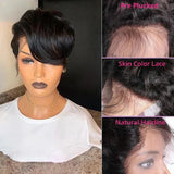 Pixie Cut Wig Transparent Lace Human Hair Wigs