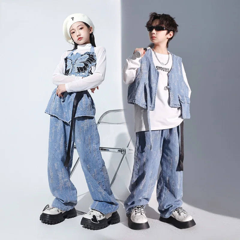 Fashion Hip Hop Dance Rave Clothes for Kids