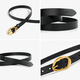 BEAUTODAY Belt Women Cow Leather Irregular Metal Buckle