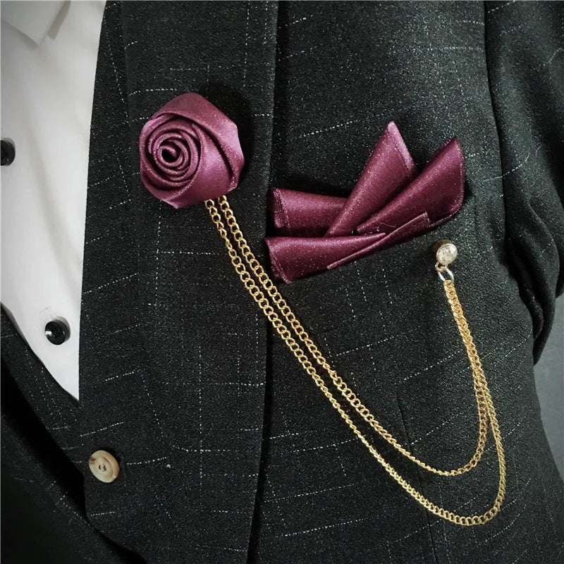 Men's Bow Tie Corsage Pocket Towel Sets British