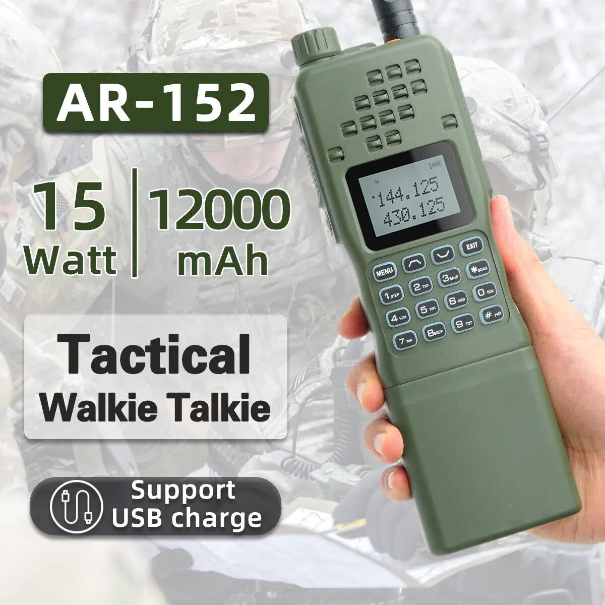 Baofeng 15W Powerful Walkie Talkie AR-152 Military Tactial