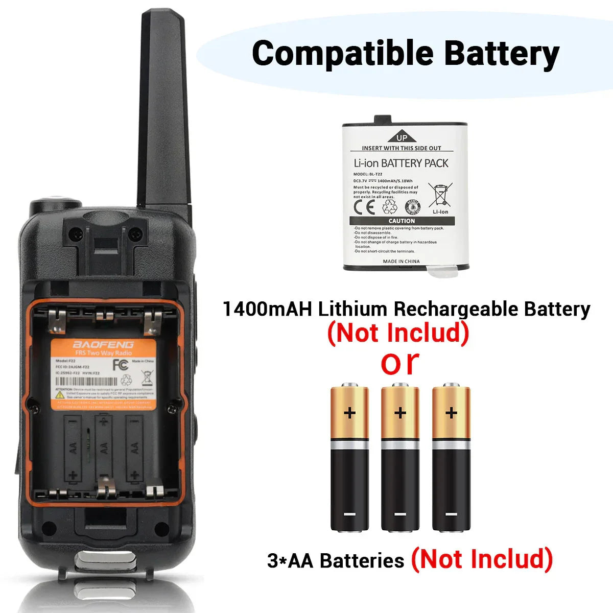 2pcs Baofeng F22 PMR FRS Walkie Talkie Type-c