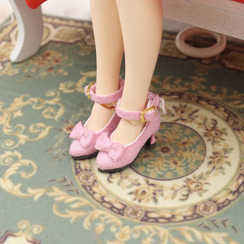 2.3cm Doll Shoes Noble Bow High Heels for Blythe