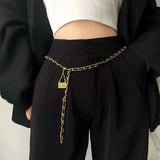 New Fashion Women's Waist Chain Alloy Material Button