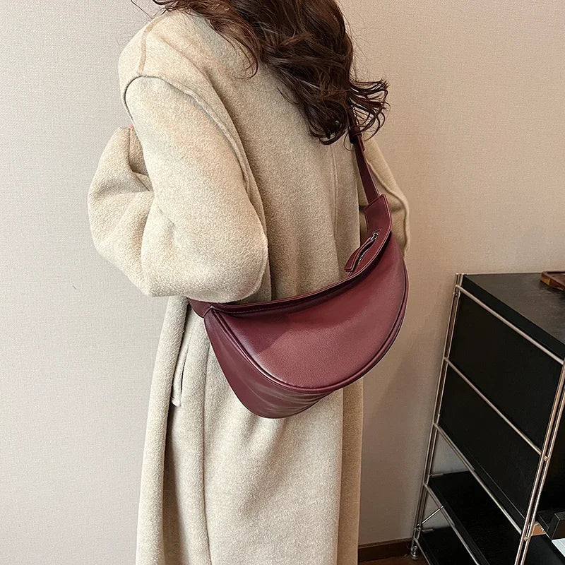 Sewing Thread Shoulder Bags Zipper Women's Bags 2024