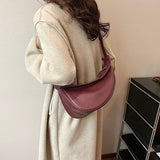 Sewing Thread Shoulder Bags Zipper Women's Bags 2024