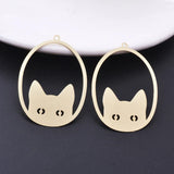 30pcs AD3485 Filigree ovalshaped Eyes Of Cat Charms