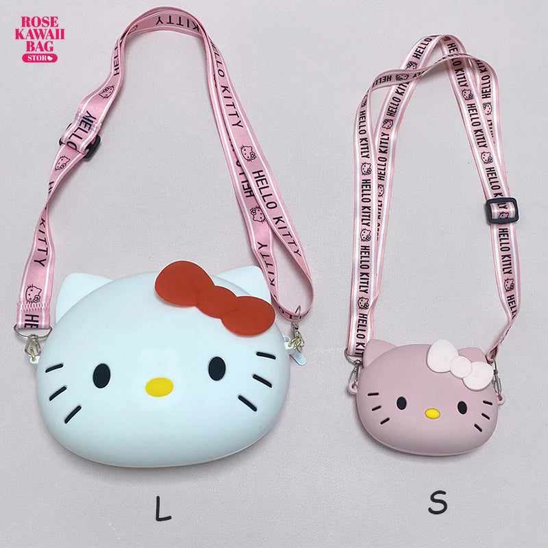 Hello Kitty Bag Kawaii Cartoon Shoulder Bag Silicone