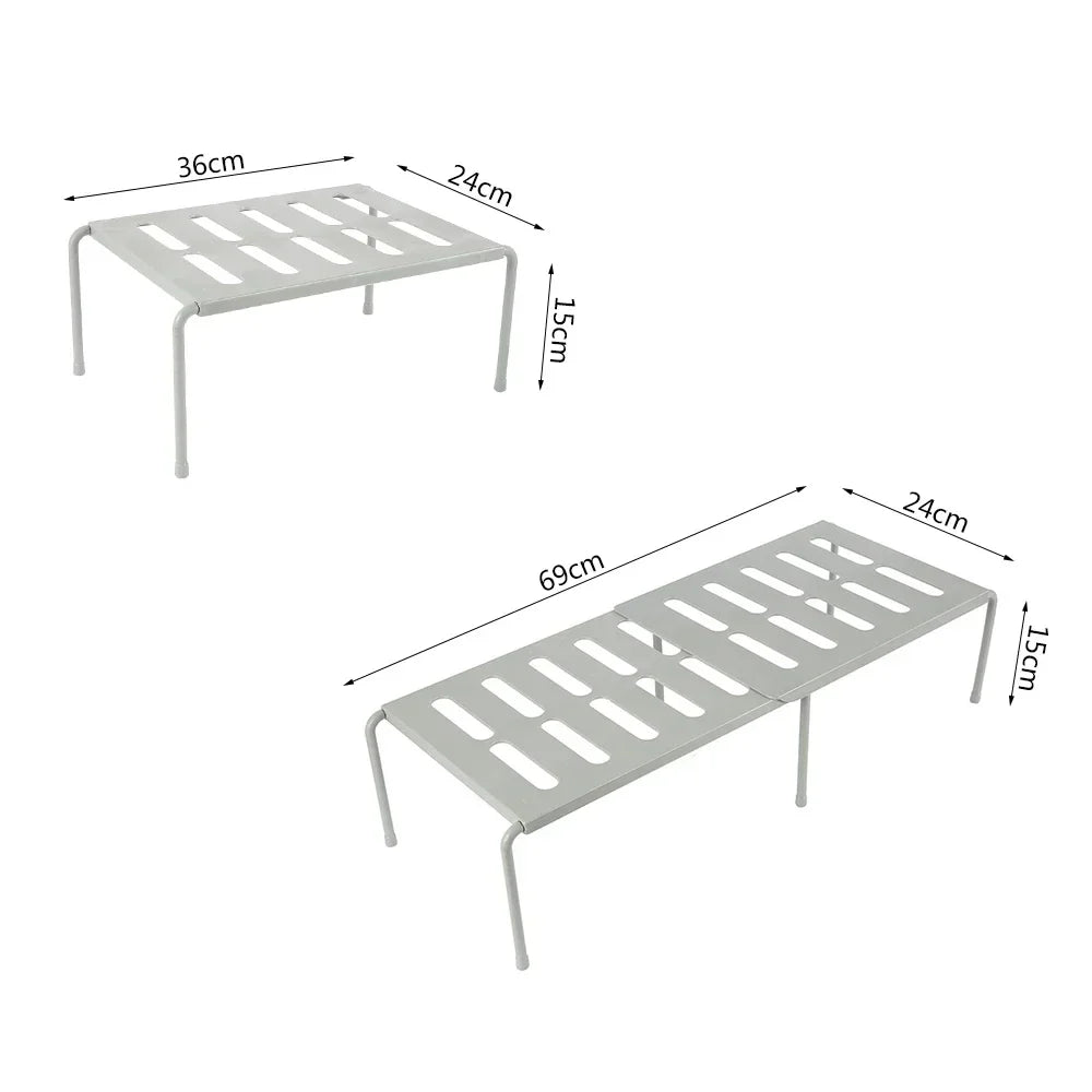 Retractable Kitchen Shelf Multifunctional Expandable Stackable Sliding Rack