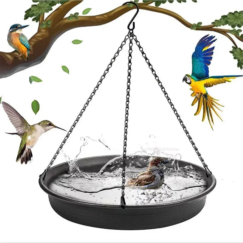 Hanging Bird Feeder Outdoor Bath Tray Plastic Bird