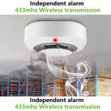 Fire Protection 433MHz Smoke Detector Wireless White Color