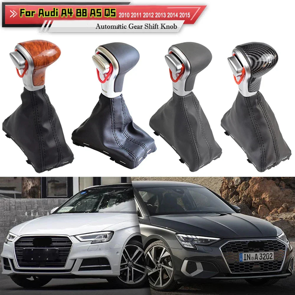 Auto Automatic Shift Knob For Audi A6 C6 A4 B8 A5 Q5 2009 2010 2011 2012 2013 2014 Gear shift knob boot