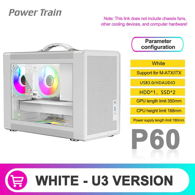 Power Train P60 M-ATX Portable Computer Case ITX