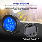 Solar Car Dashboard Thermometer Automotive Electronic Clocks Watch Time Led Digital Display with Back Luminous Car Accessories