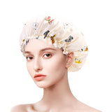 Women Satin Bonnets Printed Floral Edge Nightcap Fashion