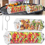 Round Rotisserie Basket BBQ Stainless Steel Mesh Barbecue