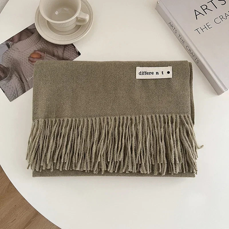Luxury Brand Wool Scarf For Women Men Solid