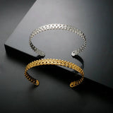 Classic Stainless Steel Open Cuff Bangles Adjustable Ball