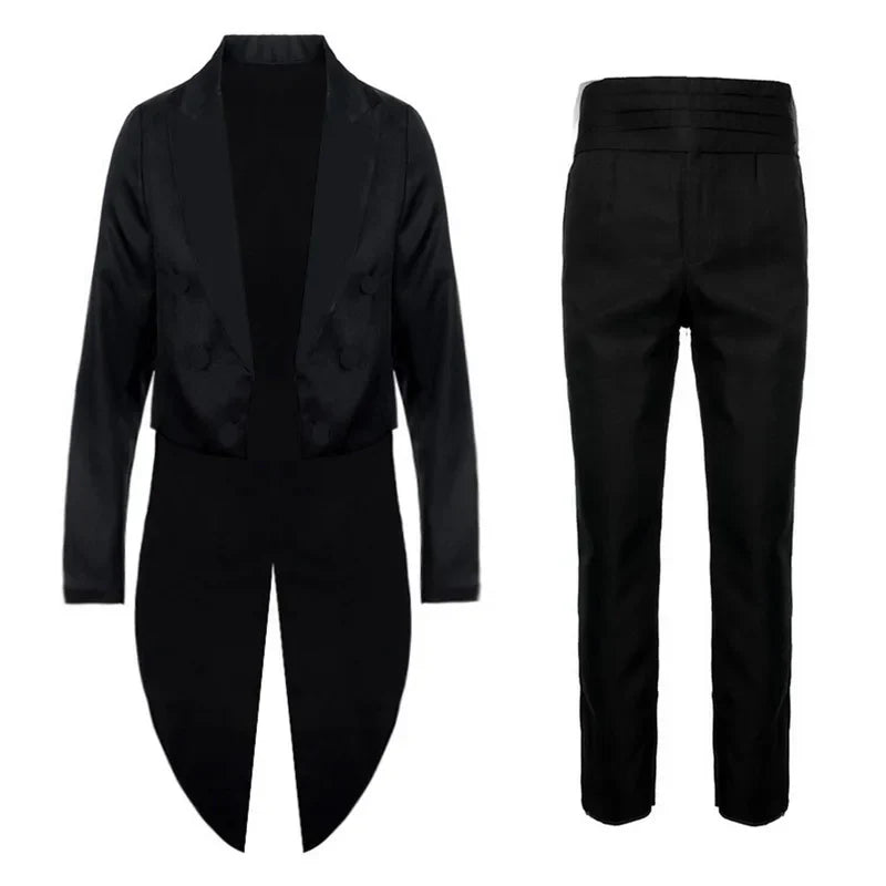 Men's Tuxedo Suits Set Classic Formal Tailcoat Tuxedo