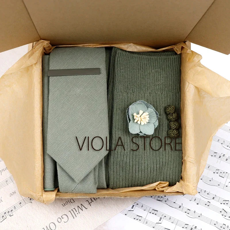 Viola Design 5PCS Gift Box Solid Cotton Sock