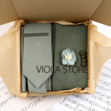 Viola Design 5PCS Gift Box Solid Cotton Sock
