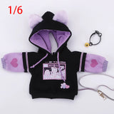 BJD Doll Clothes Cute Cat small bell Sweater Hoodie Jacket