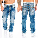 Straight Jeans Man Vintage Wash Denim pants Spring