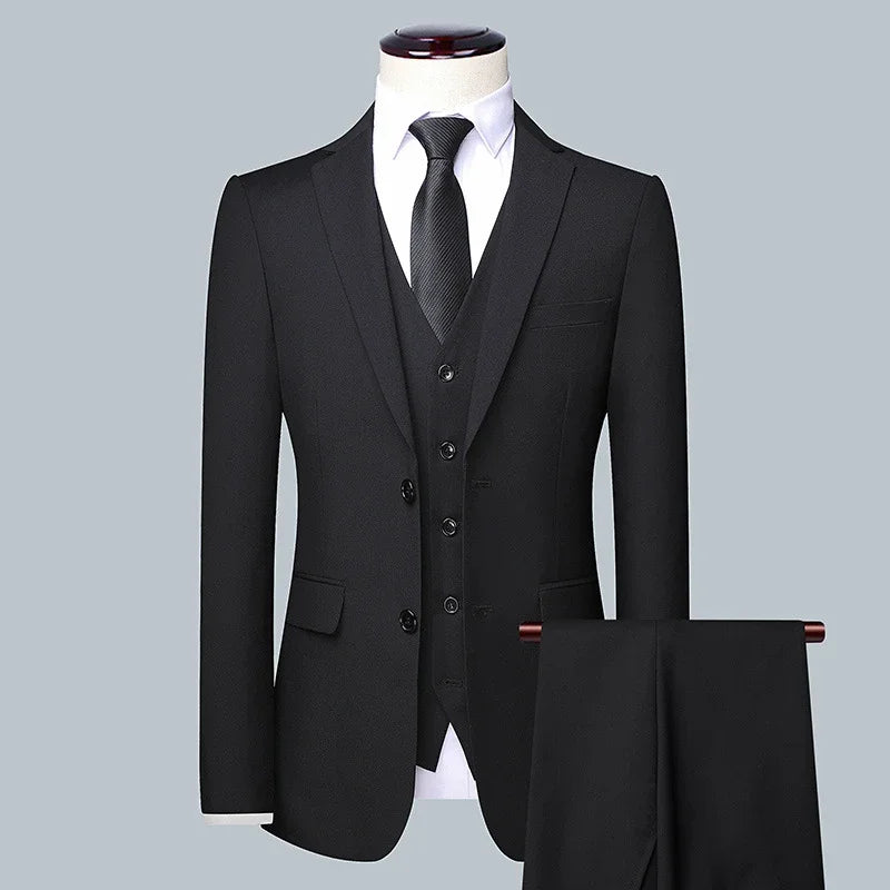 High Quality (Blazer+ Waistcoat + Trousers) Men Simple