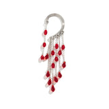 Ingemark 1PC Long Tassel Red Crystal Clip Earring