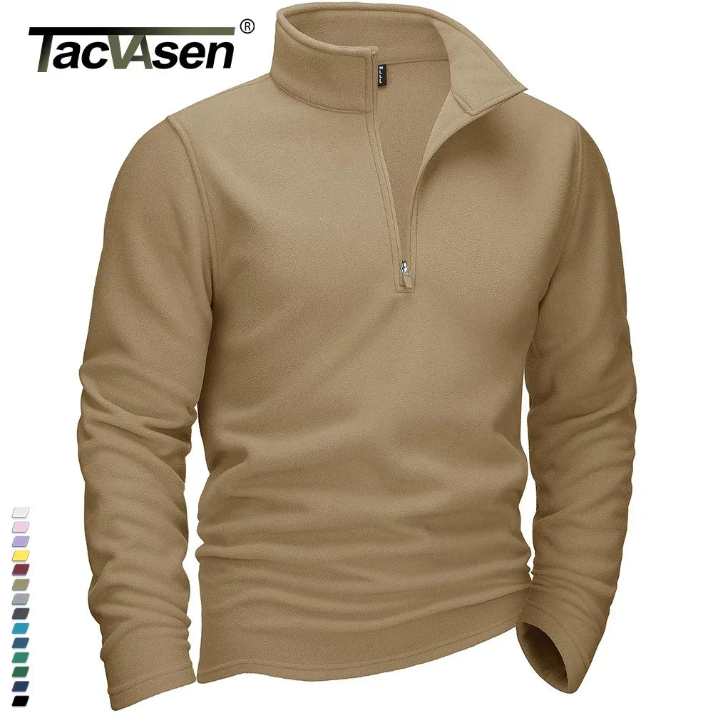 TACVASEN Quarter-Zip Pullover Tops Mens Turtleneck Fleece Sweatshirts