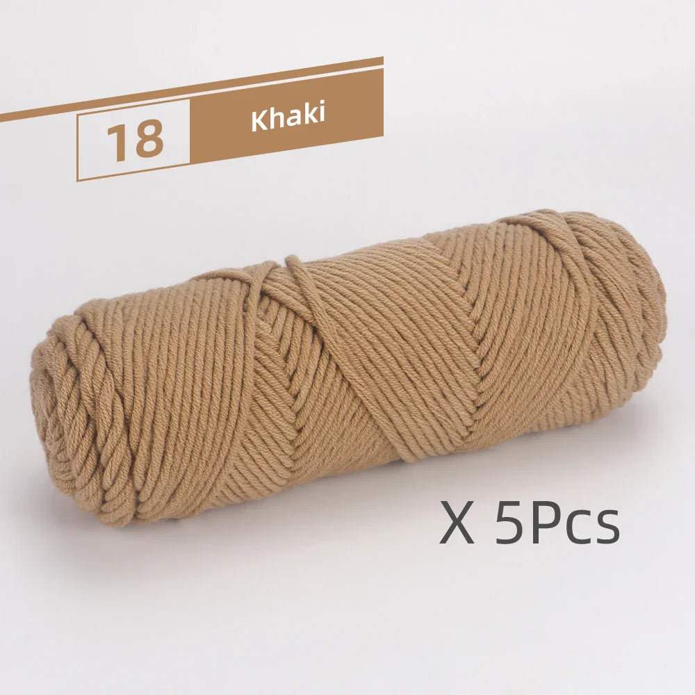 5 Pcs Cotton Select Yarn 17.63oz/500g, Light Worsted