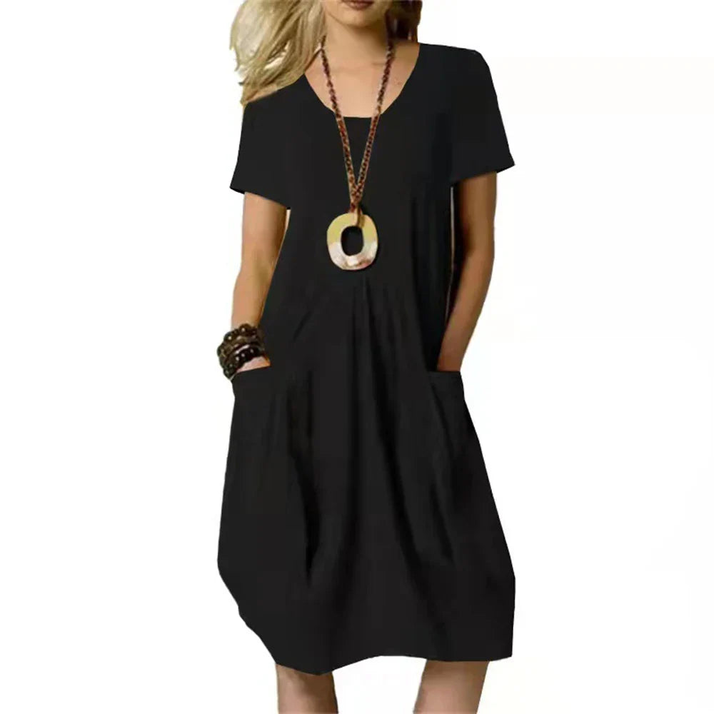 Oversized Cotton Linen Long Dress for Women 2023