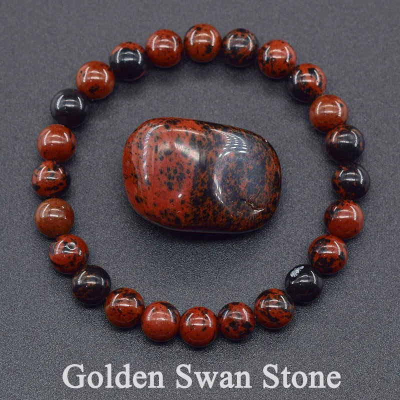 Real Natural Labradorite Stone Bead Bracelet Men Women