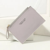 Ultra-Thin PU Leather Zipper Wallet – Unisex Card & Cash Holder