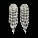 Fashion Statement Earring Long Full Rhinestone Big Earrings