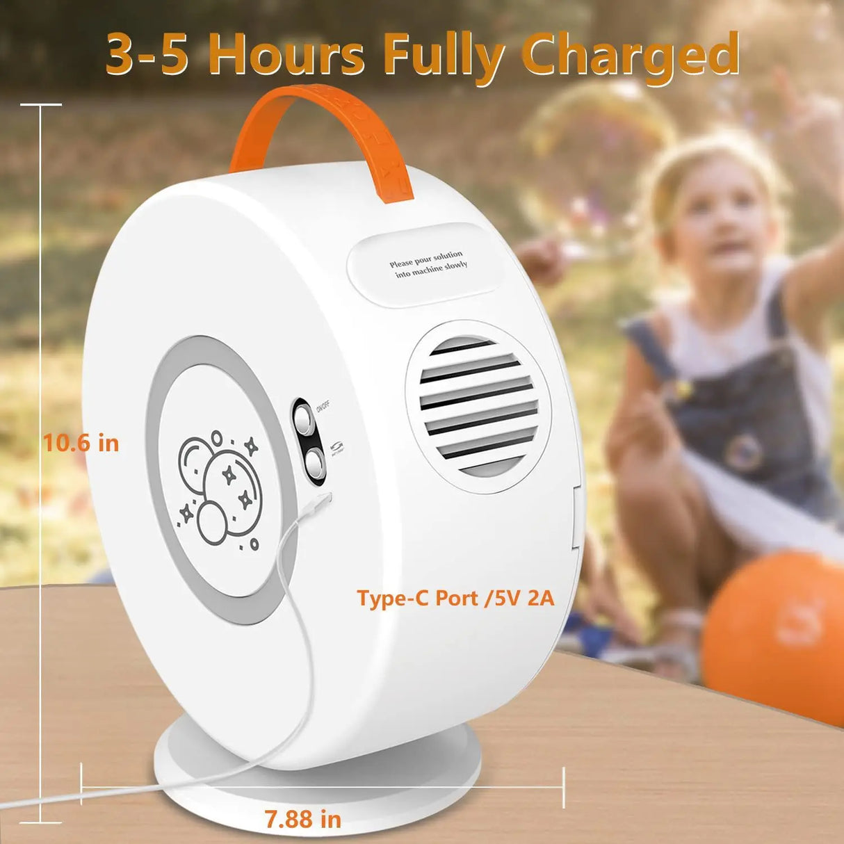 Bubble Machine Toy For Kids Automatic Bubble Blower Rechargeable 360° Rotatable Electric Portable Outdoor Wedding Party Gift
