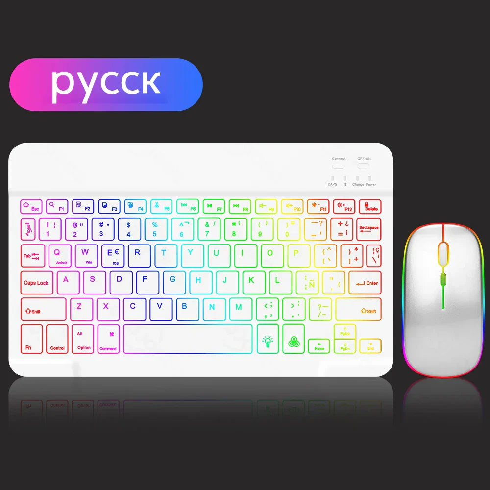 EMTRA Backlit Backlight Bluetooth Keyboard Mouse For IOS