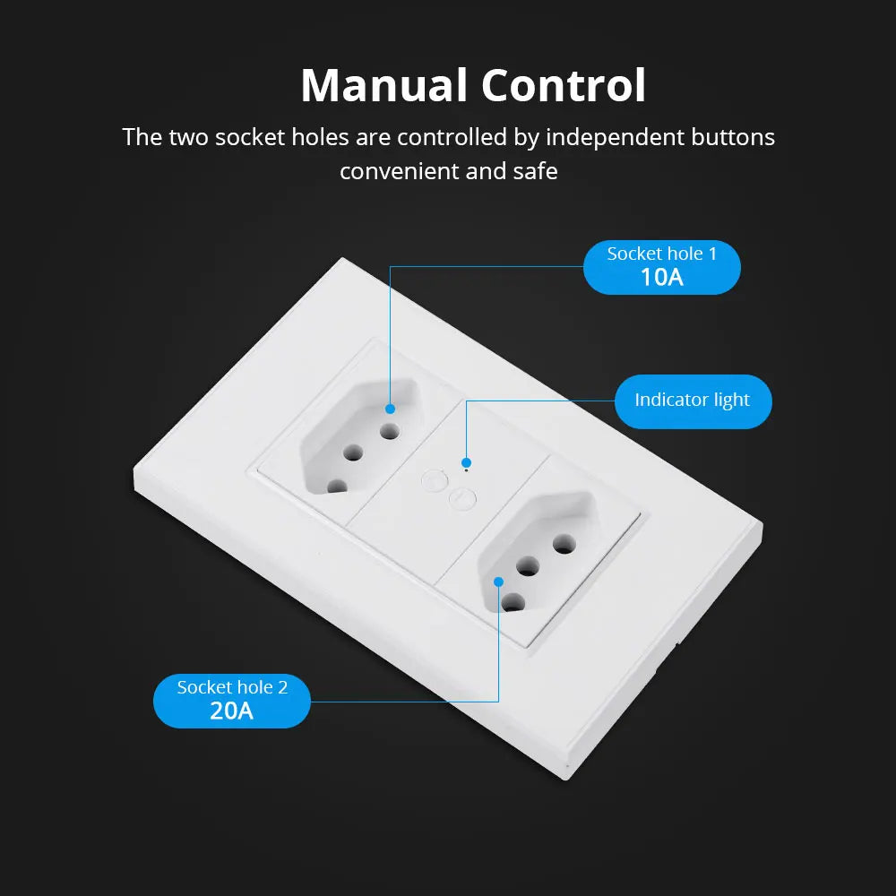 Zemismart Tuya Zigbee Smart Brazil Socket 10A 20A