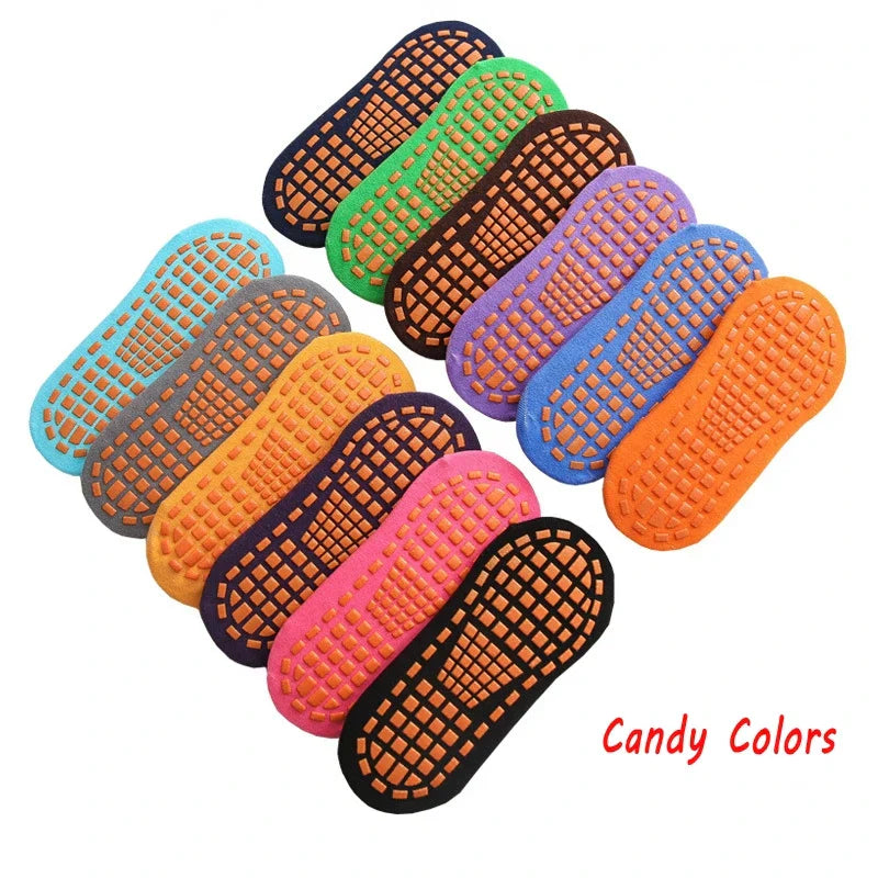 10 Pairs Kids Adults Anti-Slip Socks Parent-Child Trampoline