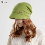 Fleece Lined Knitted Hat Casual Thickened Short Brim