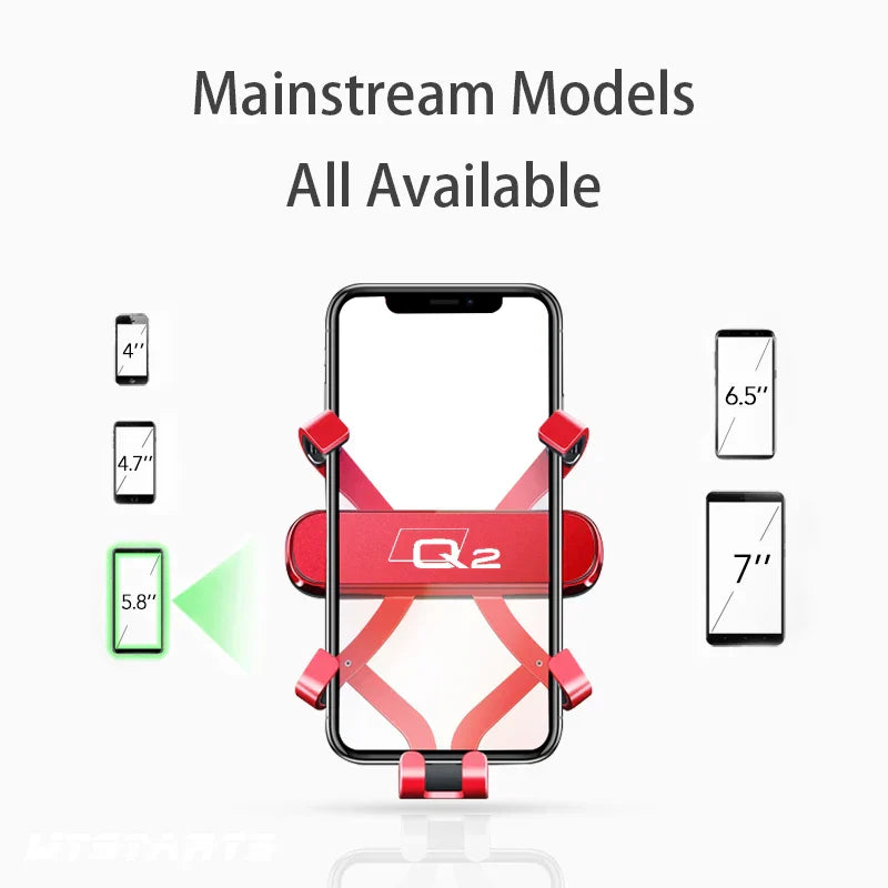 Car Phone Holder Mount Stand For Audi Q2 SQ2 2019-2022 Adjustable GPS Navigation Mobile Phone Bracket Car Lnterior Accessories