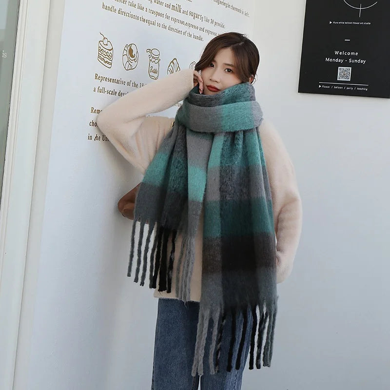 2023 New Winter Cashmere Scarf Women Design Warm